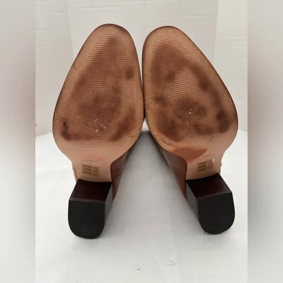 J. CREW SADIE RICH OAK KNEE HIGH LEATHER UPPER AND STACKED HEEL IMPORTED SZ 11 - Picture 6 of 12